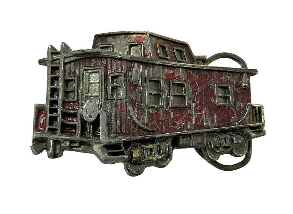 Vintage The Great American Chicago Belt Buckle Railroad Train Caboose 1979 USA